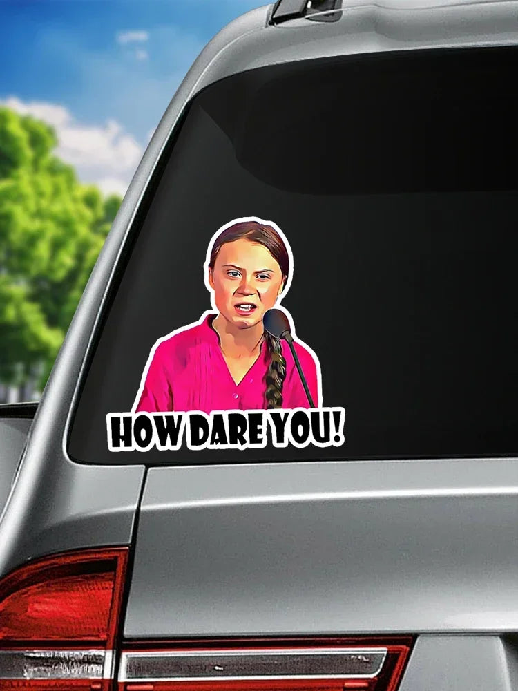 For Bumper Rear Window Laptop Various Sizes Pvc Decal How Dare