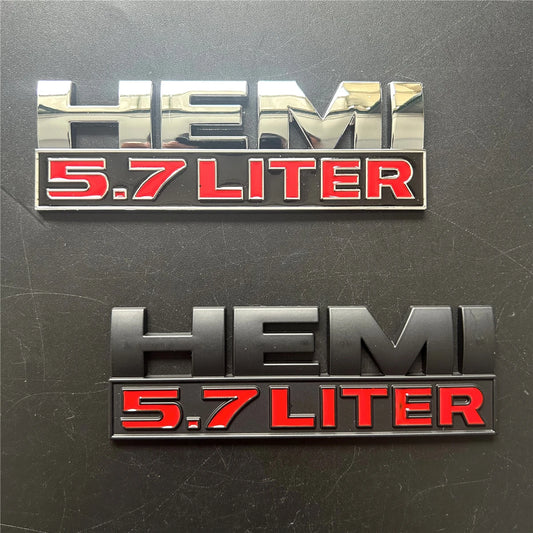 Metal Hemi 5.7 Liter Stickers Are Suitable Trunk Rear