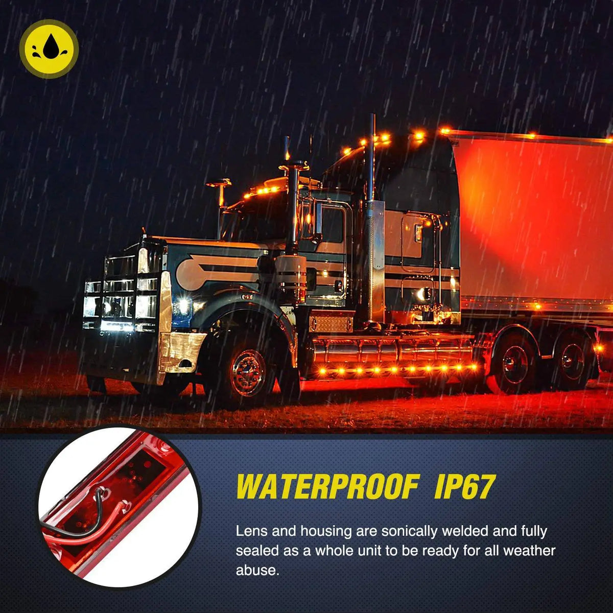 2PCS 24V 3.9inch Truck Trailer Red Front Rear Side