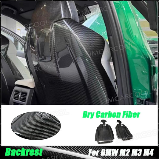 For BMW M2 M3 M4 M8 Dry Carbon Fiber Interior SEAT Back Covers