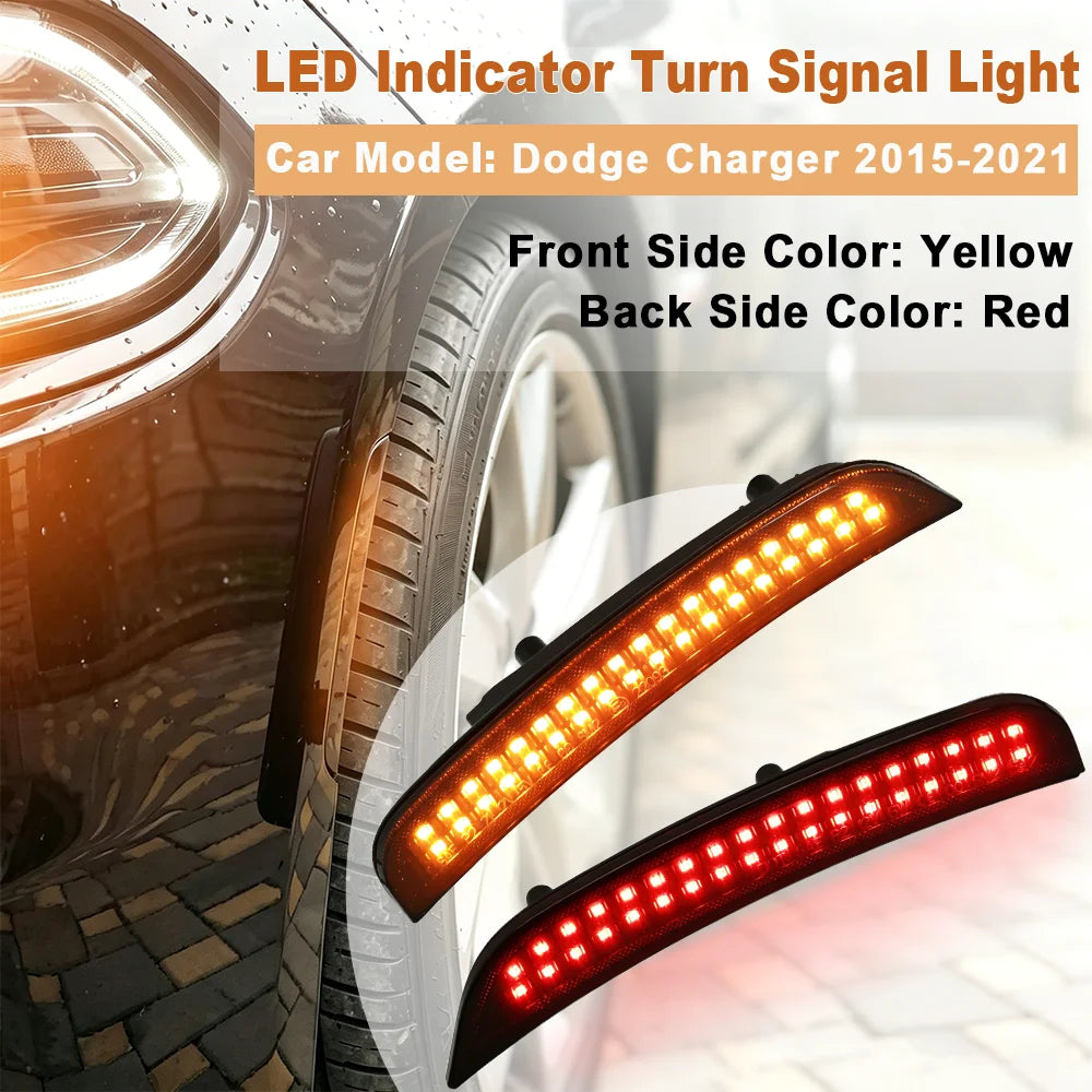 For Dodge Charger 2015-2021 LED Front Rear Bumper Side Marker
