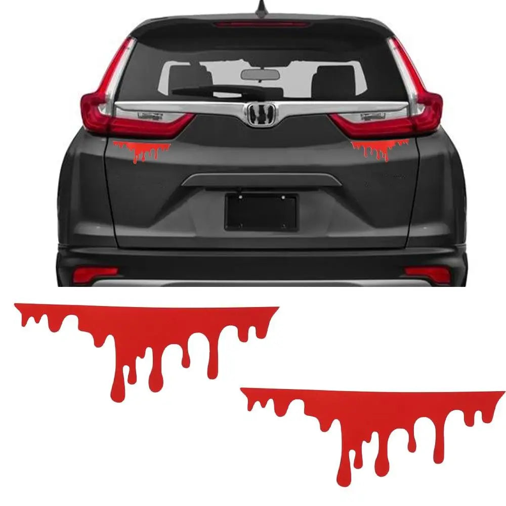 Red Blood Drips Stickers Halloween Theme Glass Headlight Sticker
