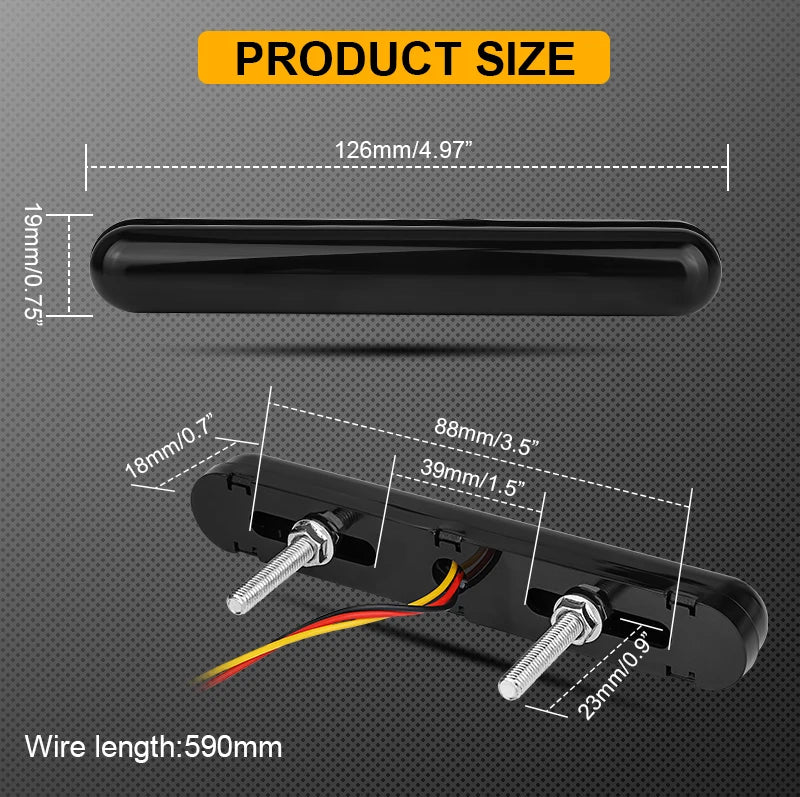 For ATV Pickup Offroad Auto Truck Flowing Amber Turn Signal 12V