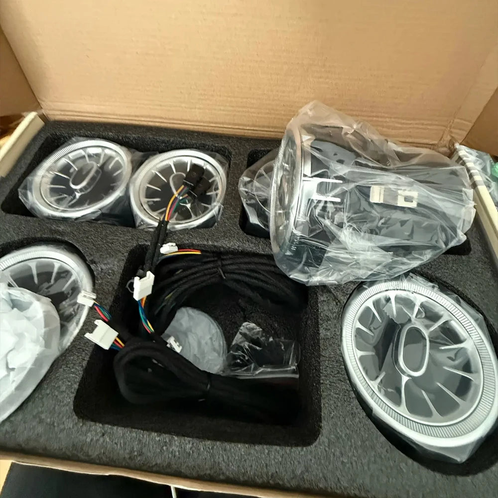 For Mercedes Benz Accessories W205 GLC X253 W213 W222 W206 C117 CLA X156 W176 W177 C118 Turbine Air Vents with LED Ambie