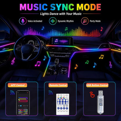 RGB Interior Ambient USB Neon Atmosphere Strip Dashboard Bar