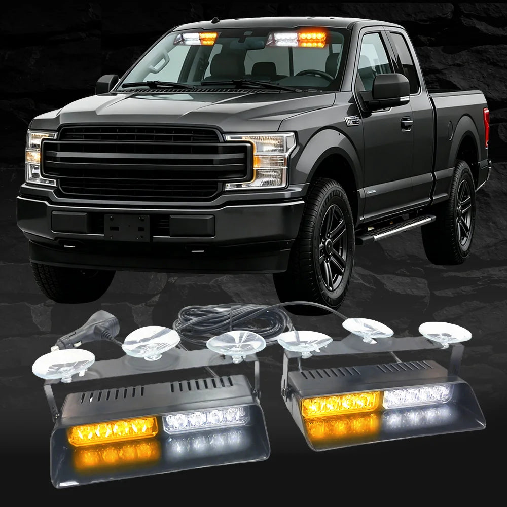 In 7.17 Inch Dash Strobe Interior Windshield Amber White