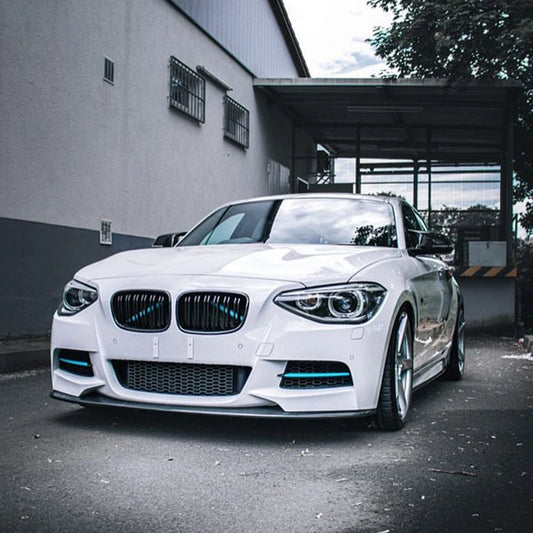For BMW 1 Series F20 F21 Carbon Fiber Look Gloss Black Front
