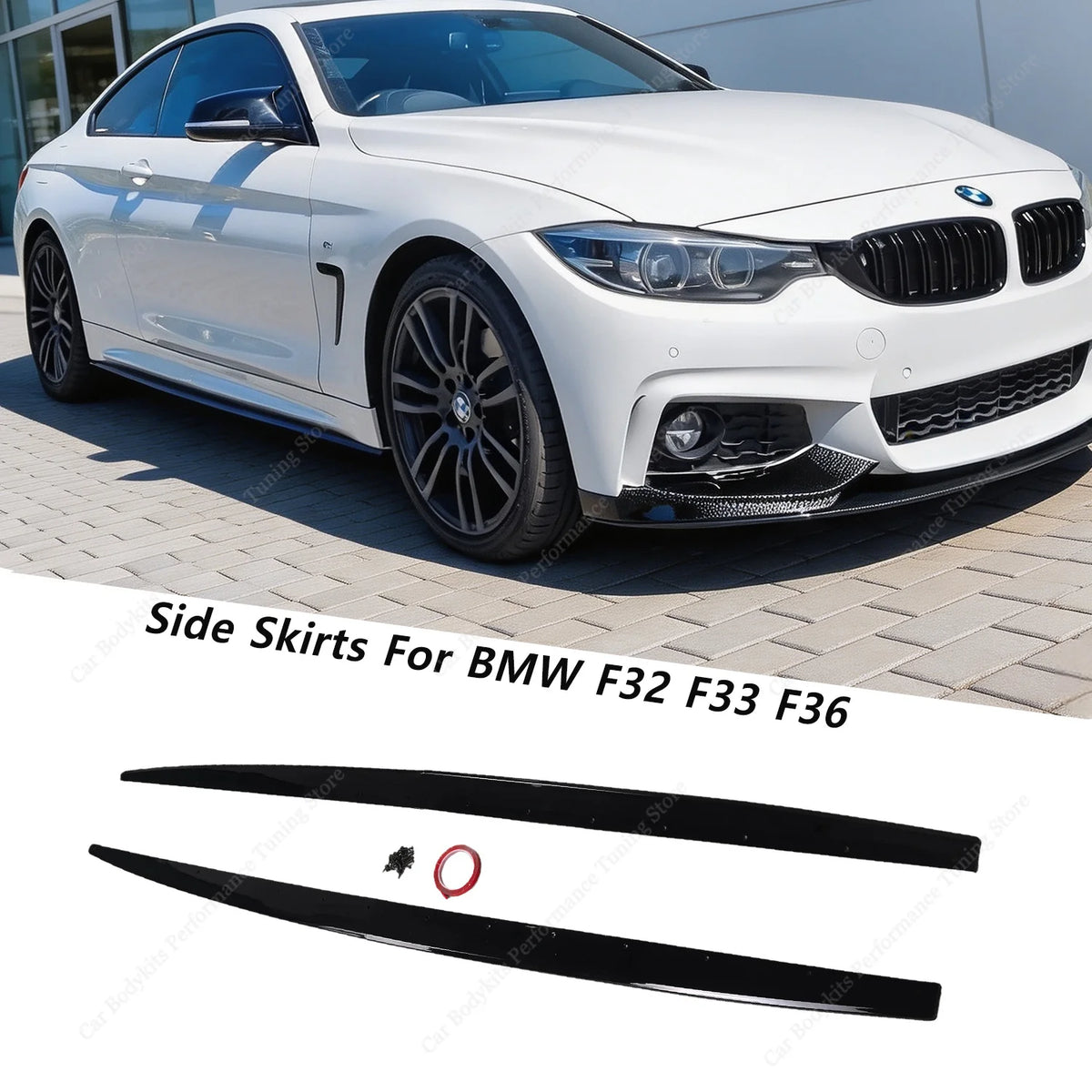 For BMW F32 F33 F36 420I Gloss Black Max Side Skirts Extension