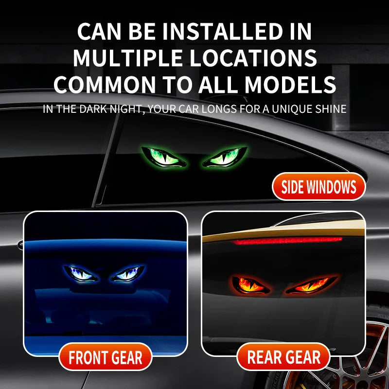 Solar Power Lamps Demon Eyes Cool Flashing Warning Dynamic