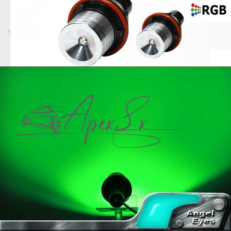 For BMW E39 E60 E87 E61 Marker Angel Eye Bulb 5W RGB Ir Remote