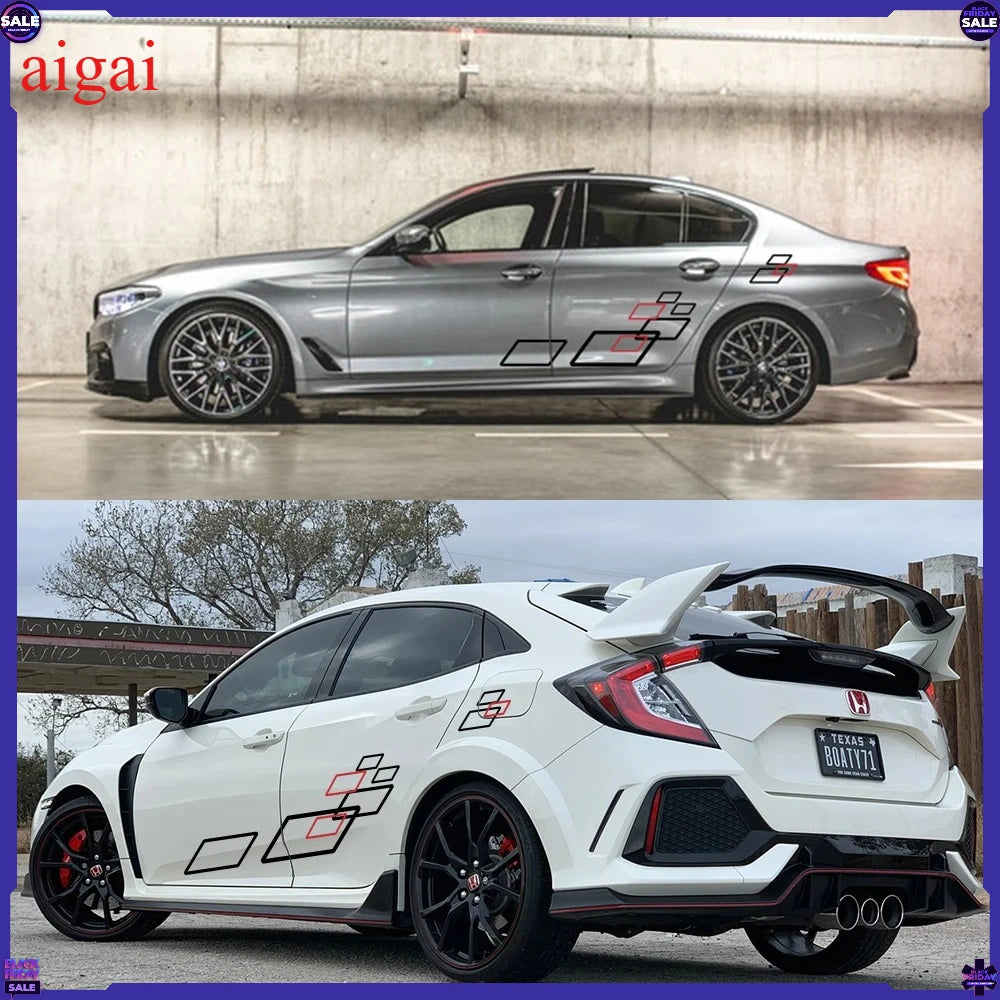 2PCS Sticker Both Side Body Vinyl Film Stylish Personalized
