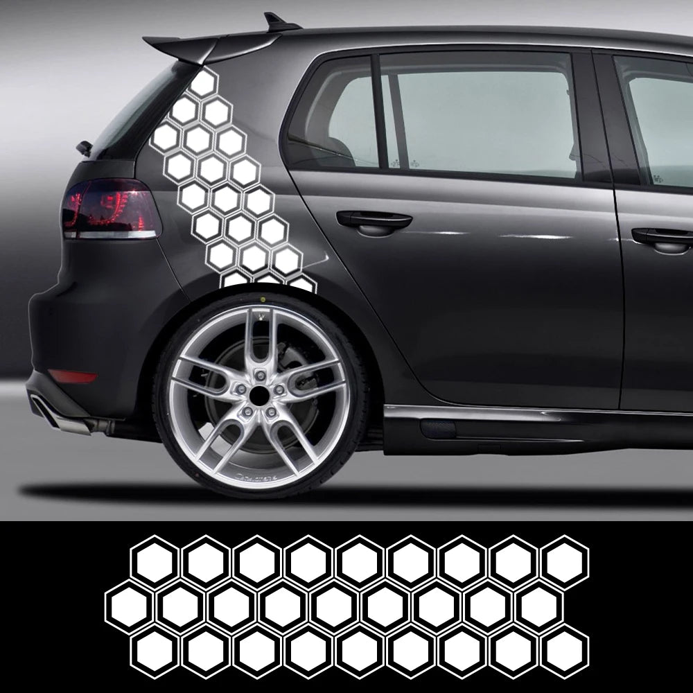 Hexagonal Honeycomb Pattern Vinyl Decal Waterproof Body Side