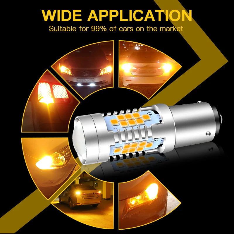 2PCS 30-smd 1156 py21w bau15s Canbus Turn Signal Amber
