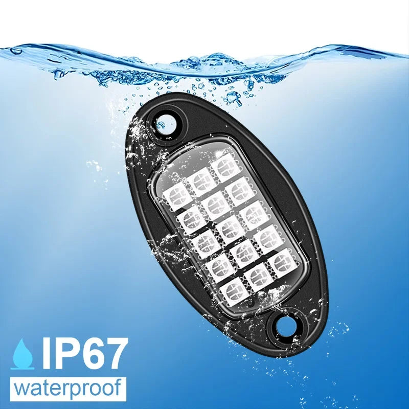 4/6/8/10/12 Pods RGB LED Rock Light APP Control Music Neon Car Underglow Chassis Light for Offroad Truck SUV Rock Ambien