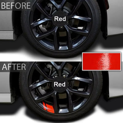 6PCS Reflective Wheel Decal Sticker Pressure Adhesive Red