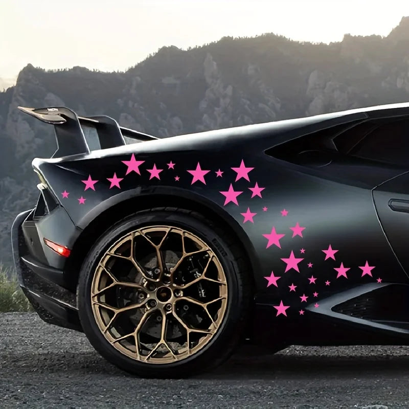 For Jdm 60PCS five-pointed Star Body Stickers Set Racing Side