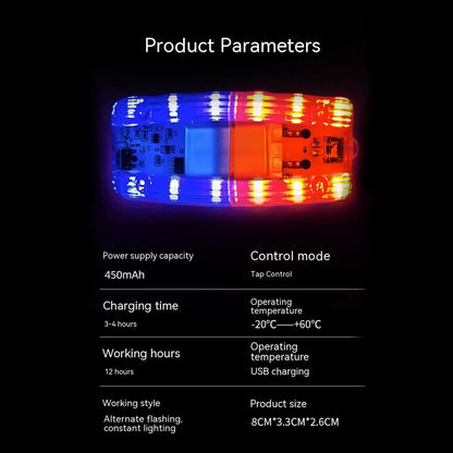 Safety Patrol Alarm Flash Signal Strobe Red Blue Shoulder