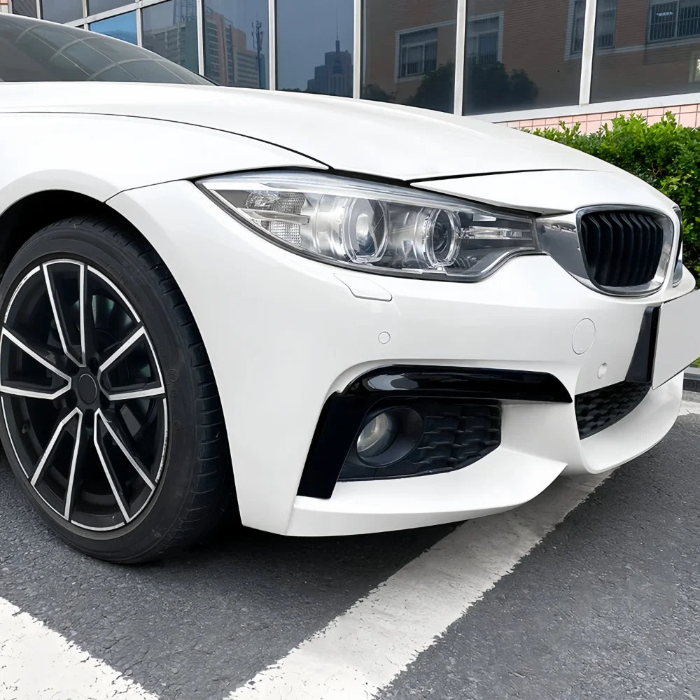For BMW F32 F33 F36 M Glossy Black Carbon Look Front Bumper Lip