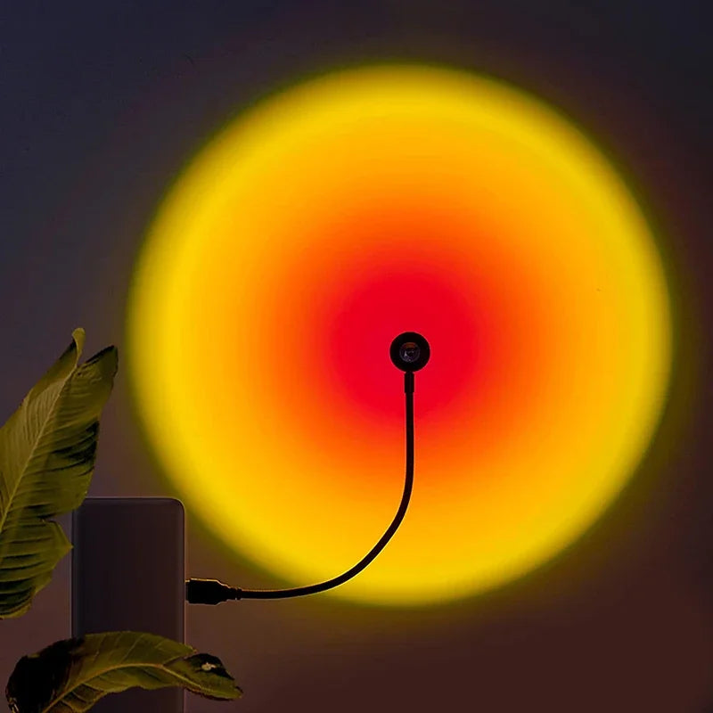For Bedroom Home Room Decor Gift 1X USB Sunset Rainbow Neon