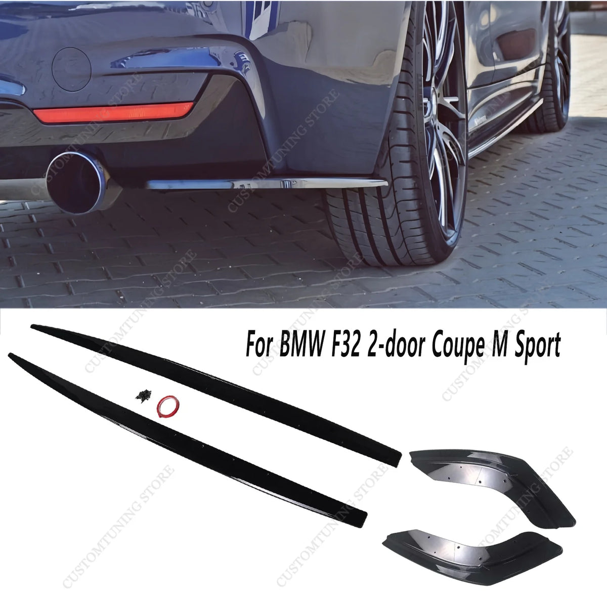 For BMW F32 4 Series 2-Door Gloss Black Max Side Skirts