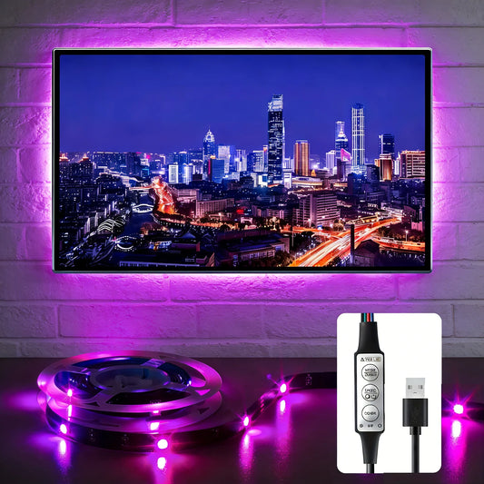 For Tv 3-Key Controller Flexible LED 1-5m RGB Strip Music Sync