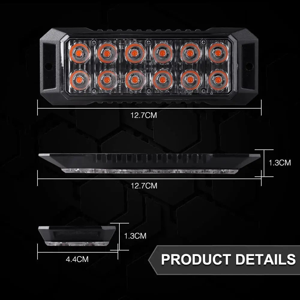 12LED Sync Flash Warning Signal Trailer Truck Ultra Slim