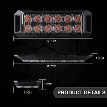 12LED Sync Flash Warning Signal Trailer Truck Ultra Slim