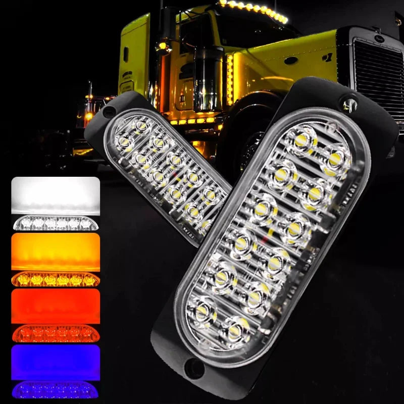 4PC 12LED Truck Side Warning Emergency Amber Constant Super