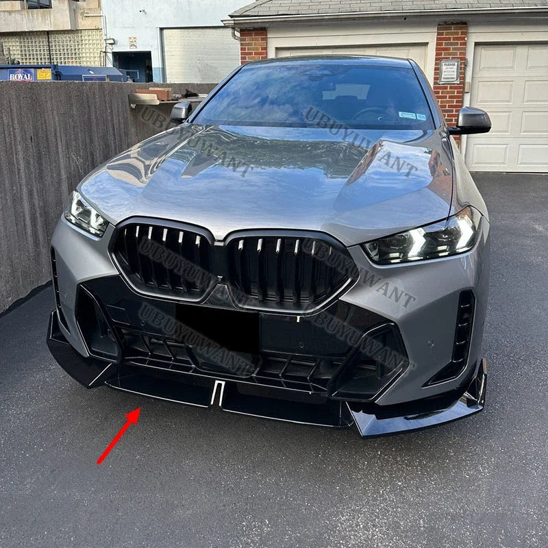For BMW X6 G06 Lci M 3X Sport 2023 ABS Black Front Bumper Lip