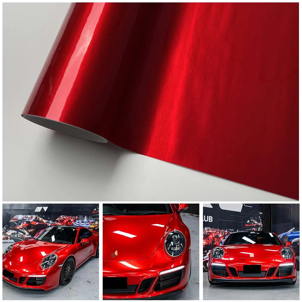 For Auto Motorcycle Adhesive Vinyl Self Adhesive Red Glossy