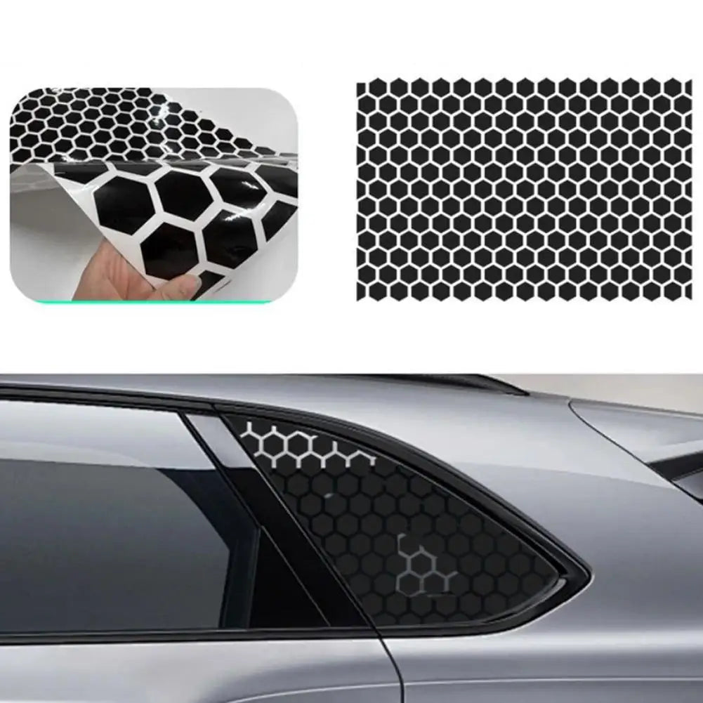 Side Window Honeycomb Matte Black Sticker 75x50cm Hexagon Pattern