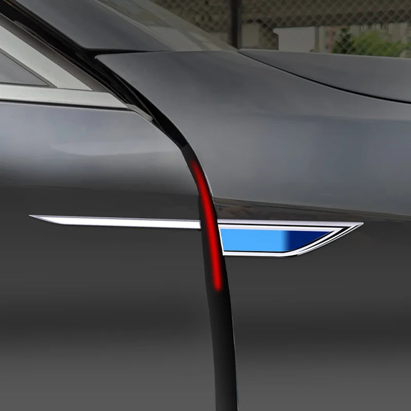 2PCS Set Body Protective Sticker Fender Side Blade Stainless