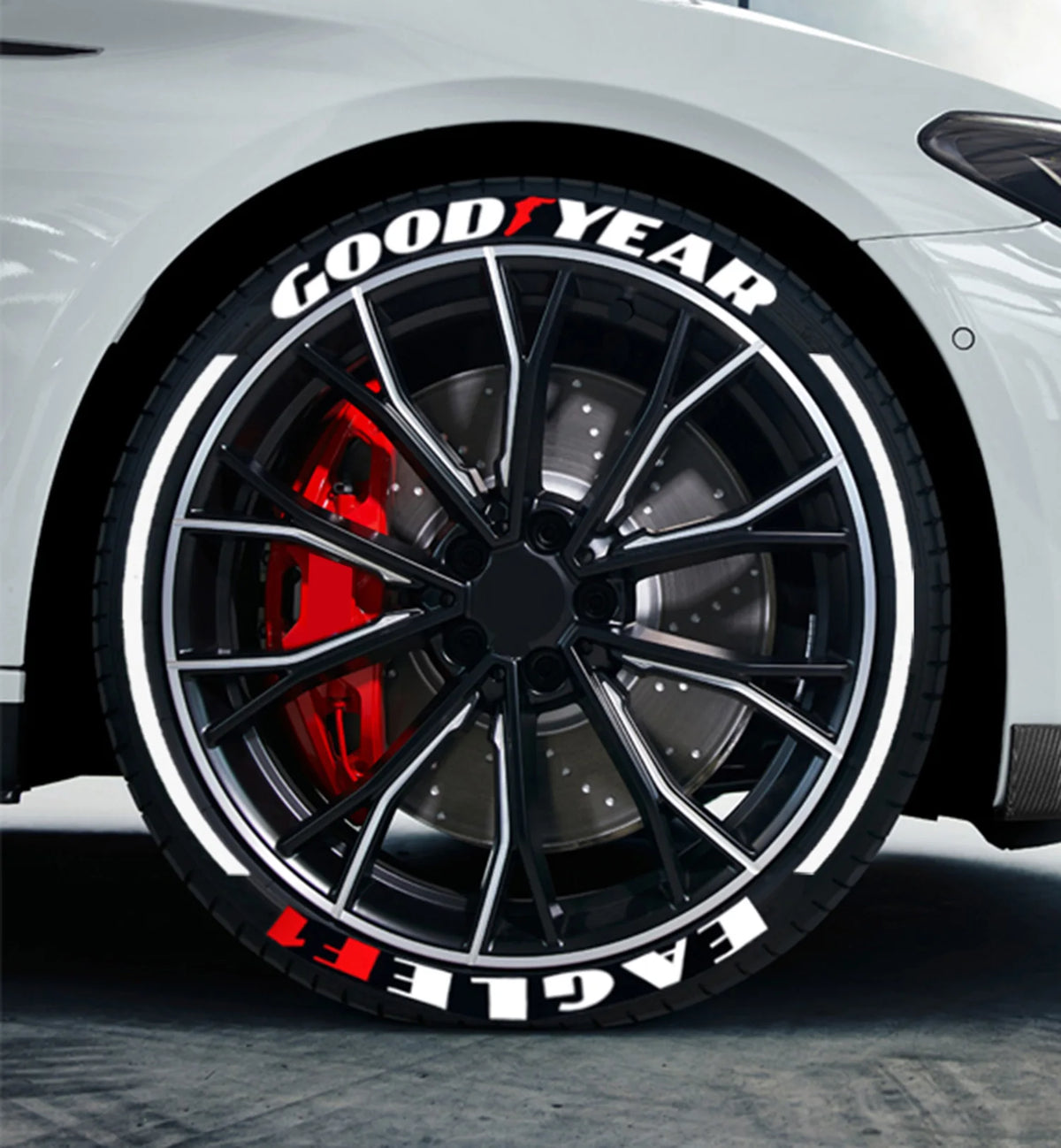8PCS Tire Wheel Stickers Tuning 3D Permanent Pvc Joined