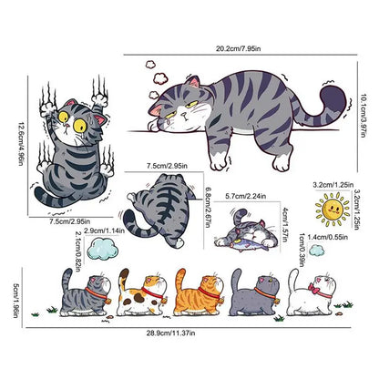 For Auto Cat Scratch Decal Funny Sticker Cute Bumper