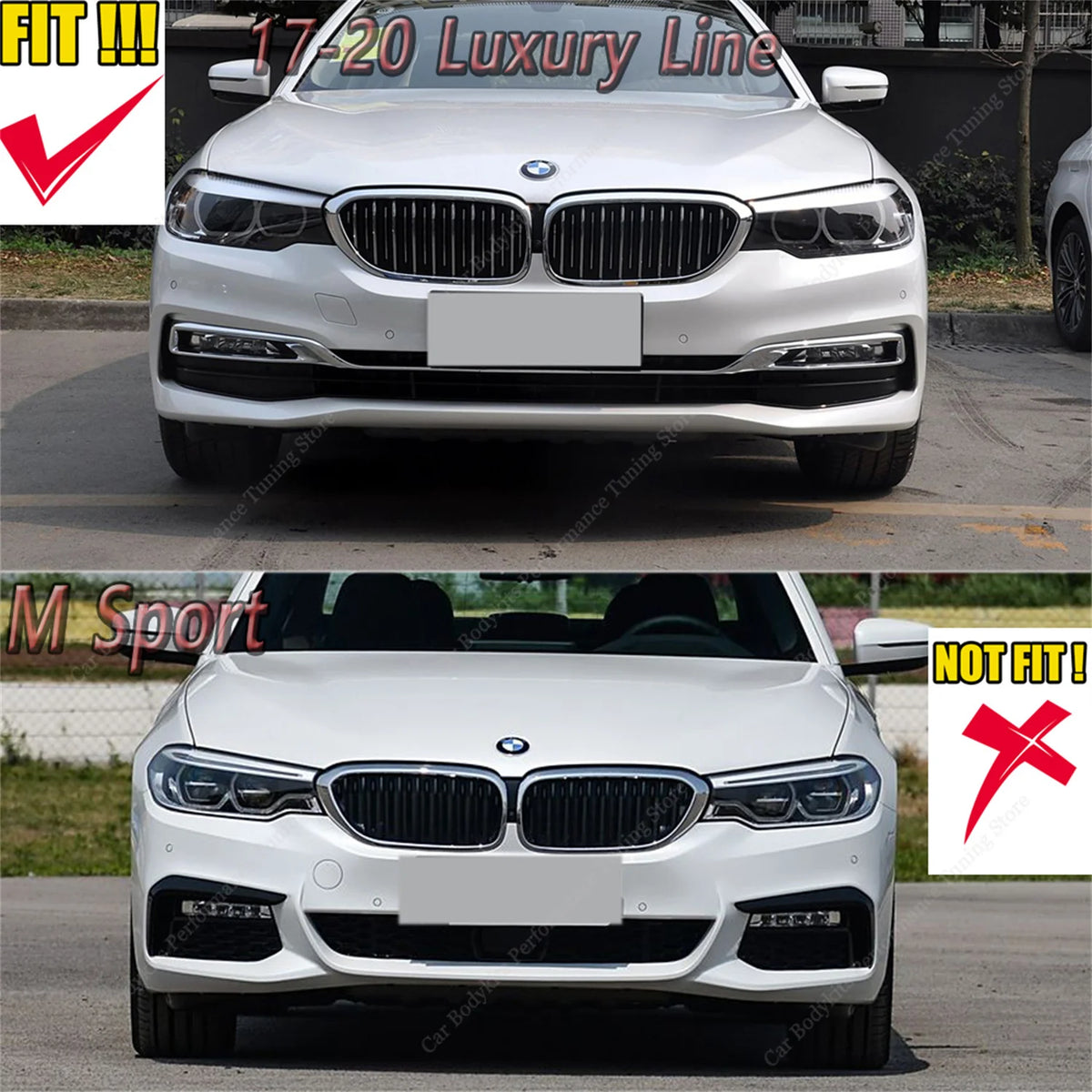 For BMW G30 G31 520D 525D Front Bumper Lip Spoiler Splitter