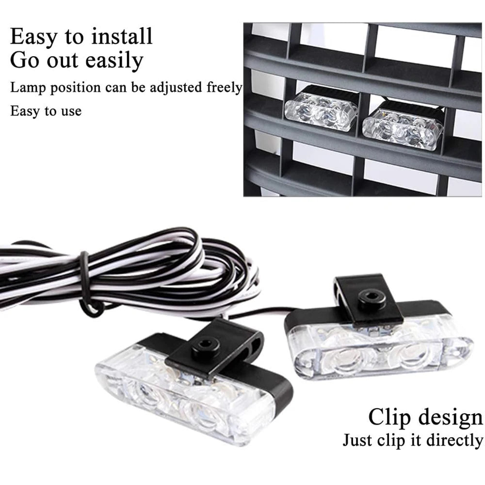 In Yellow Emergency Strobe Grille Signal 12V Wireless Remote