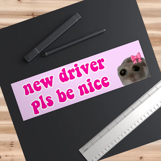 Sad Cat Bestie Driver Please Be Nice Sticker Funny