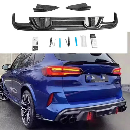 For BMW X5M F95 X6M F96 2019 Carbon Fiber Rear Bumper Diffuser