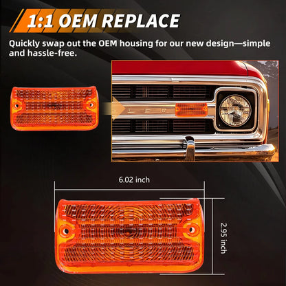 For 1967 1968 Chevrolet C10 C20 2PCS C30 K10 K20 K30 P10 Truck
