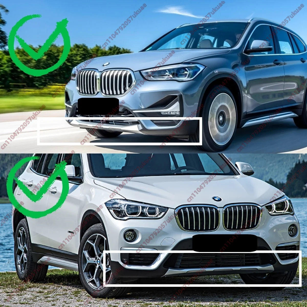 For BMW X1 F48 F49 16D Front Bumper Lip Splitter 18I 18D 20I 20D