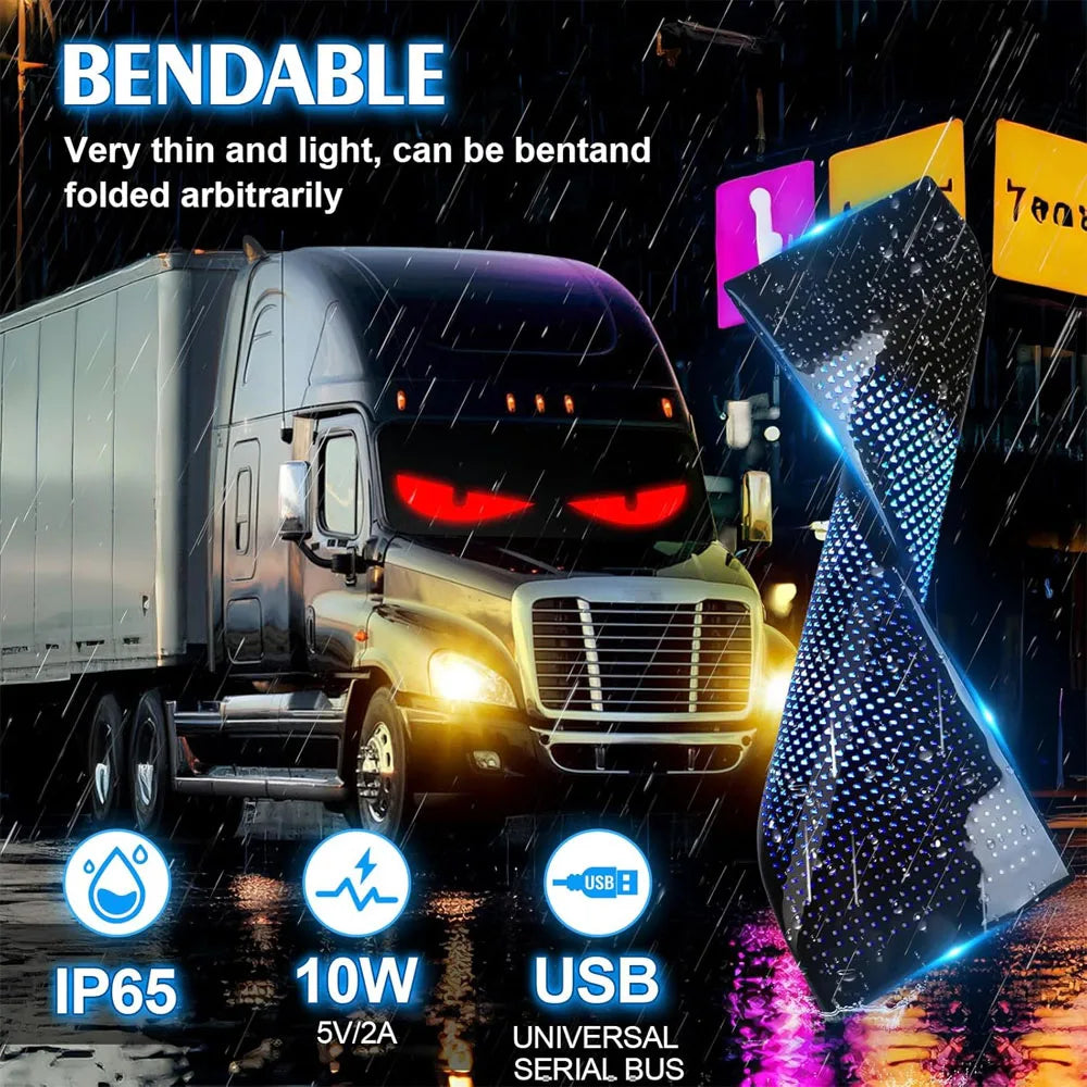 Devil Eyes Truck Full Color Windshield Programmable Display