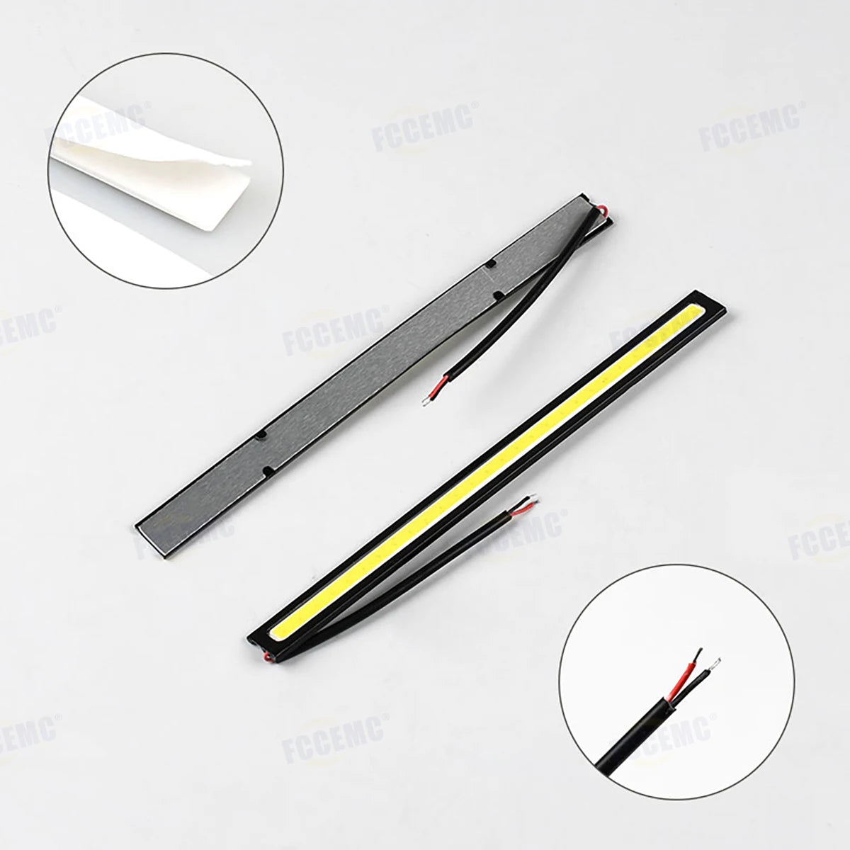 2PCS Ultra Thin Bright Cob Daytime Running Waterproof Night