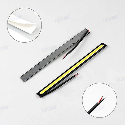2PCS Ultra Thin Bright Cob Daytime Running Waterproof Night