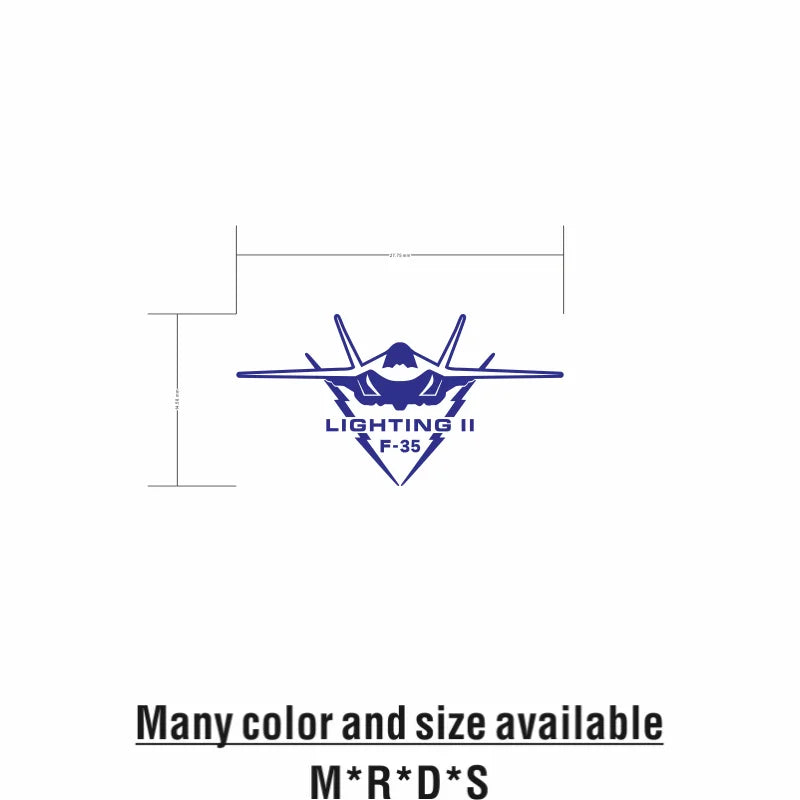F35 Fighter Design Window Reflective Sticker Waterproof Bumper