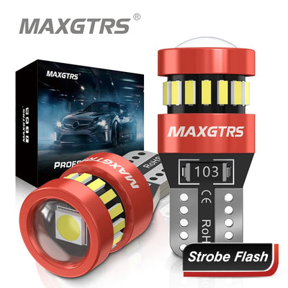2X Flash Strobe W5W T10 Canbus Bulbs Parking Wedge
