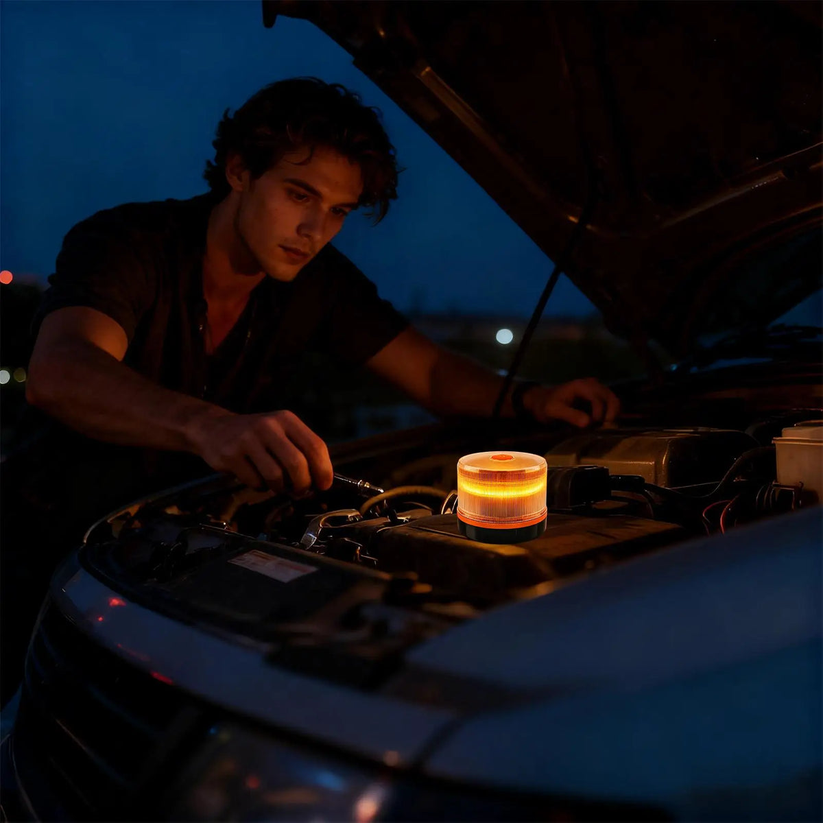 Beacon Amber Flashing Magnetic Base Strobe Truck Motorcycle