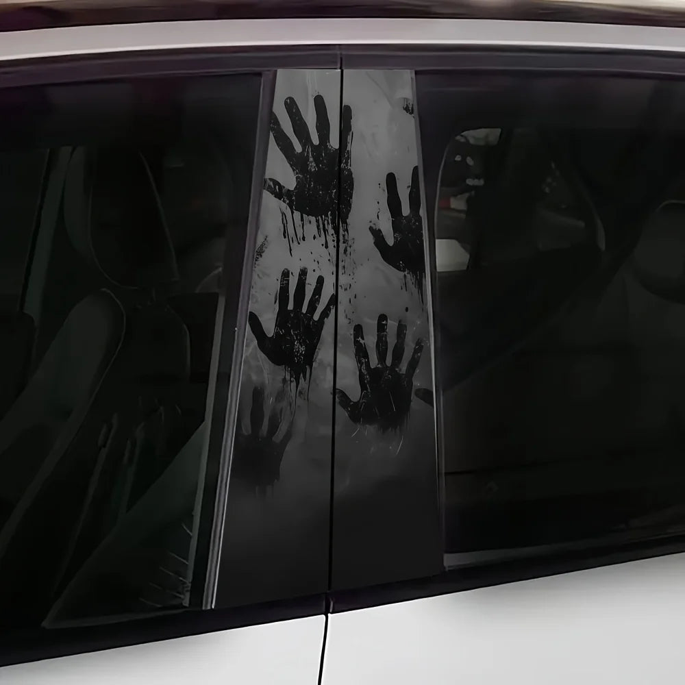 For B-pillar anti-scratch Disposable 2PCS Set Horror Handprint