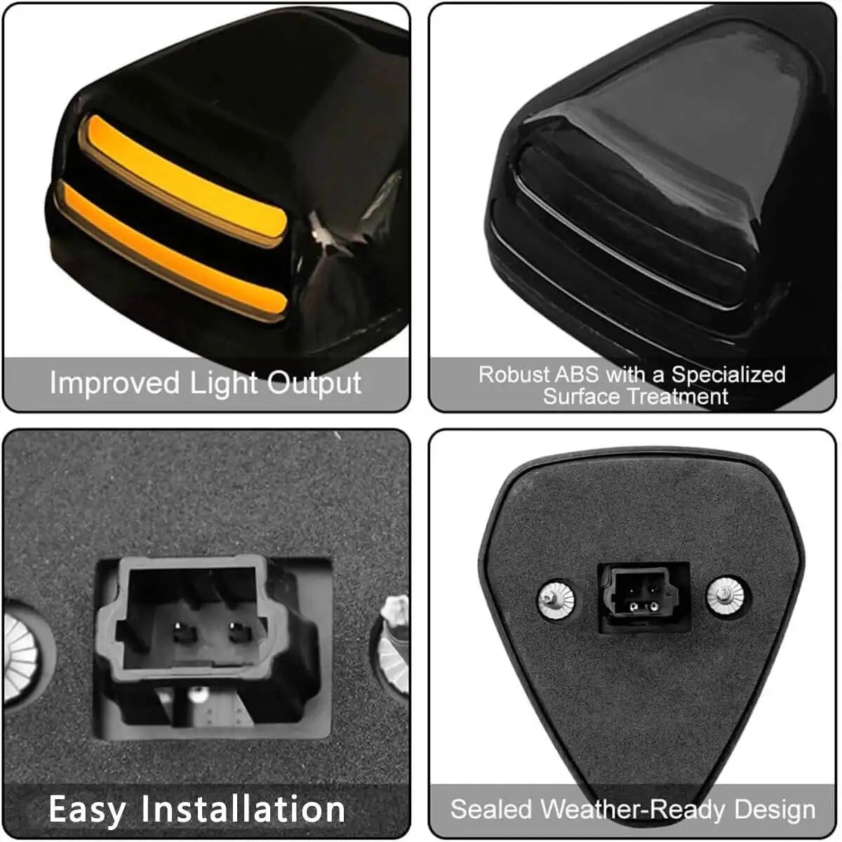5PCS Smoke Cab Roof Marker Running Amber Ford 1999-2016