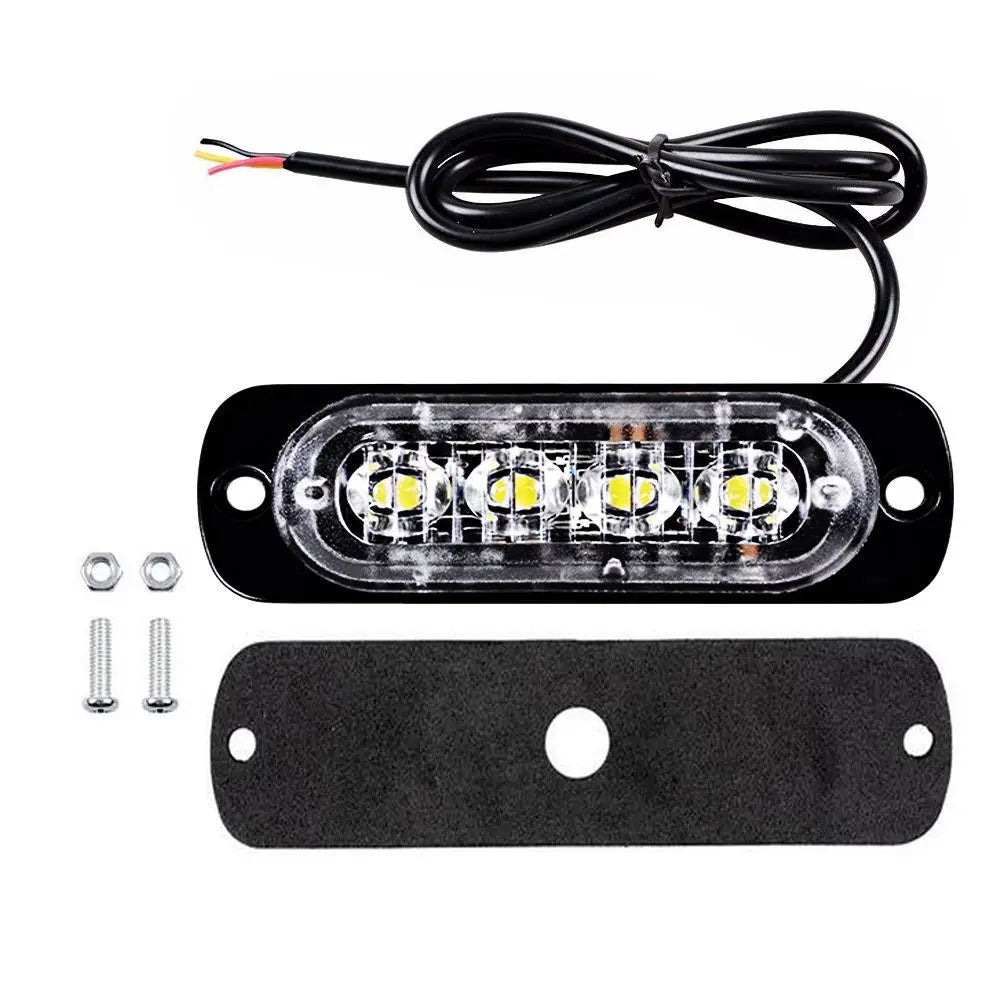 10PCS Strobe Flashing Warning Grille Beacon 4LED Trailer Truck