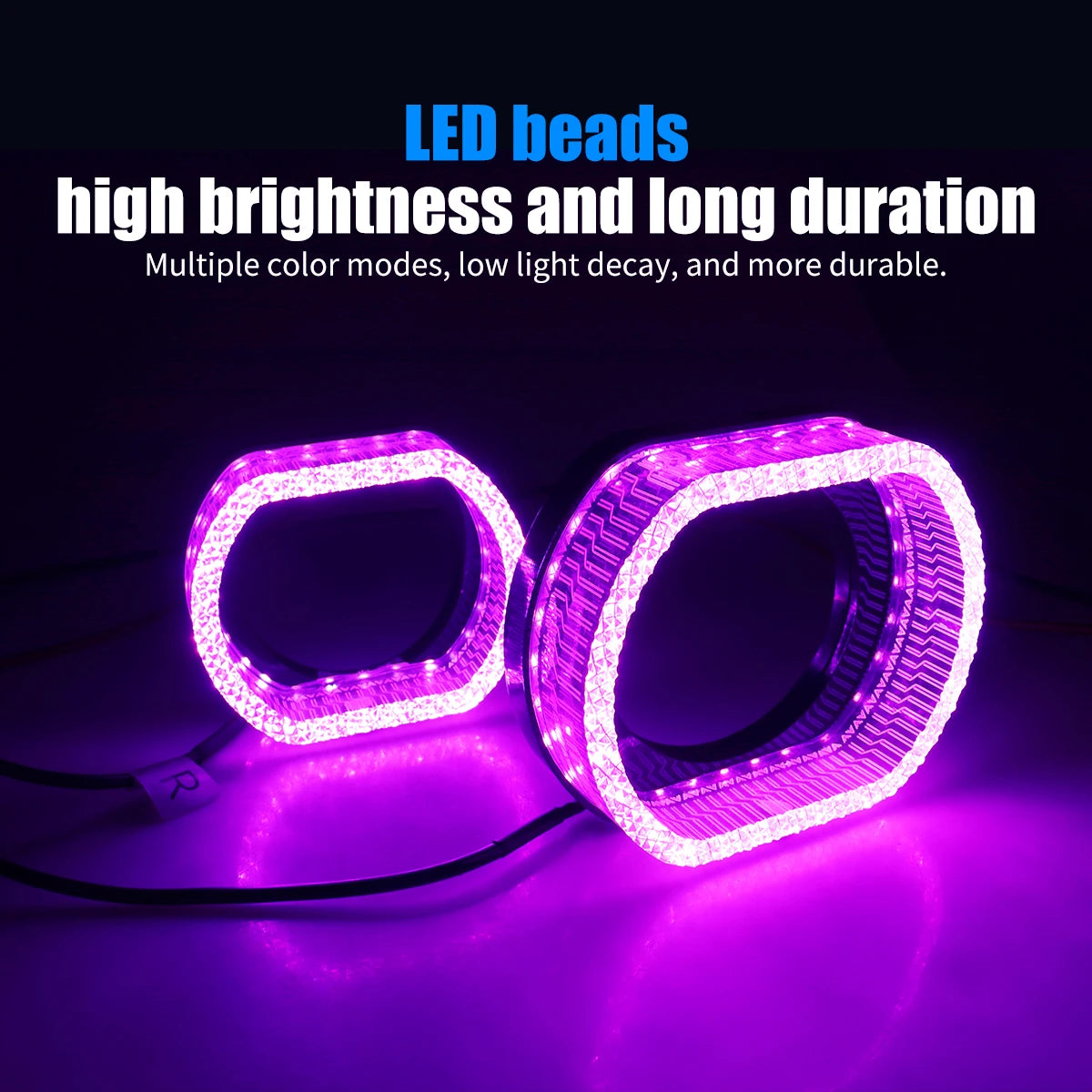Inch Angel Eyes Headlight RGB Halo Ring 5D APP